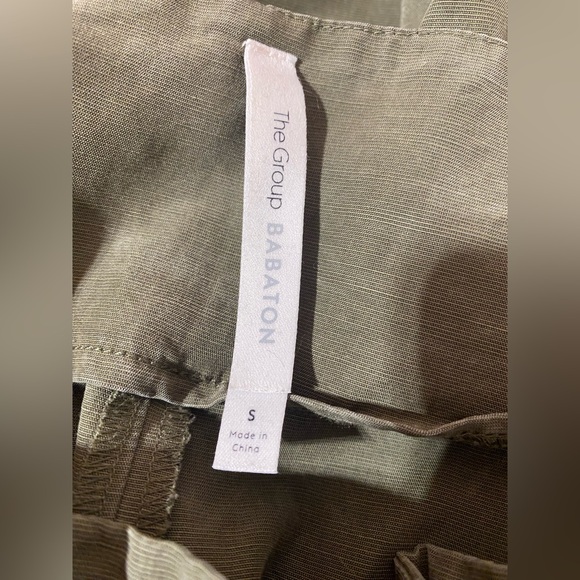 Aritzia Babaton Paperbag Wide Leg Princess Pants Lyocell Olive Green Size Small - Picture 8 of 9